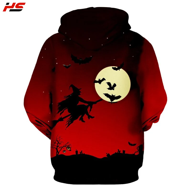 New Horror Halloween Pumpkin In The Forest 3D Sublimation Pullover Hoodie For Men