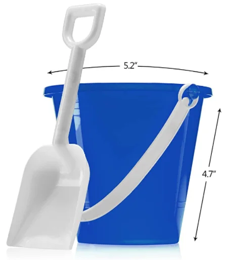 Custom Size Plastic Beach Sand Pails and Sand Shovels Plastic Beach Bucket Set for Kids in Summer Outdoor Activities