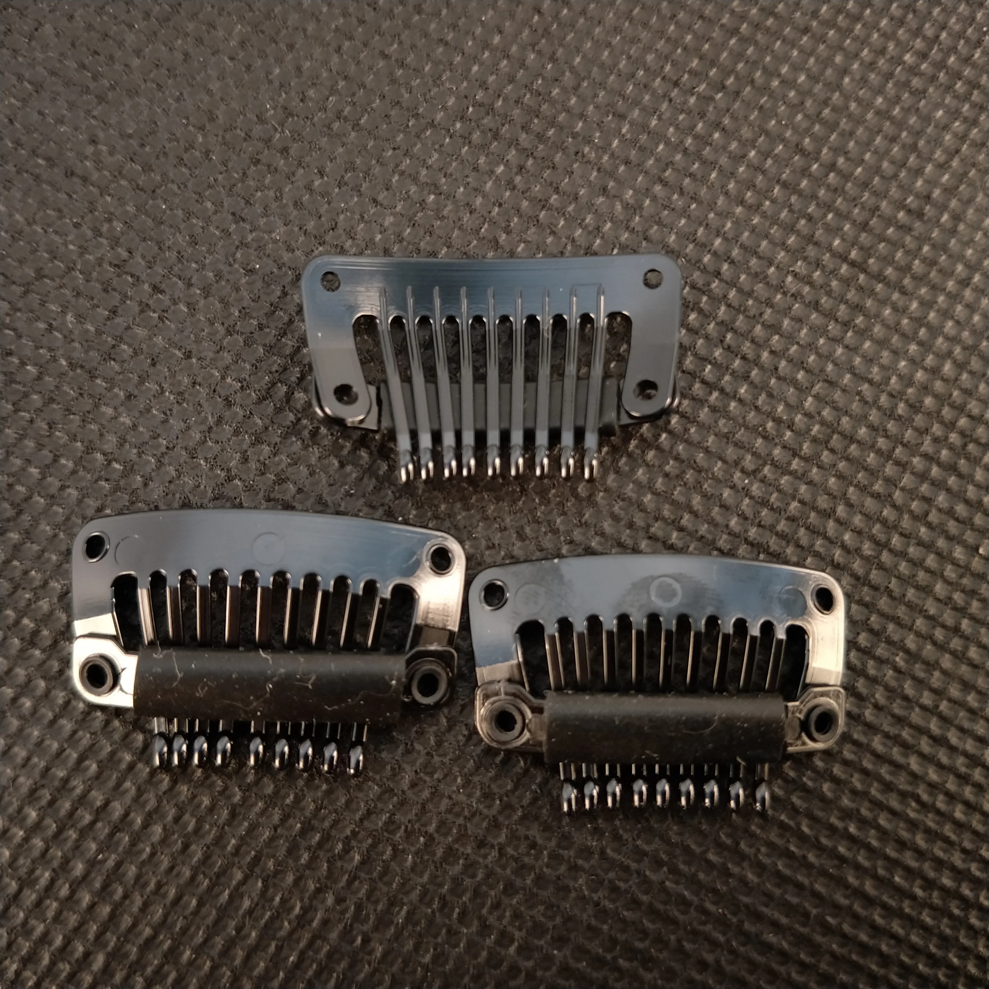 Q-21  wholesale 9 teeth plastic clip with silicone  hair extension snap clips for extensions be not allergic