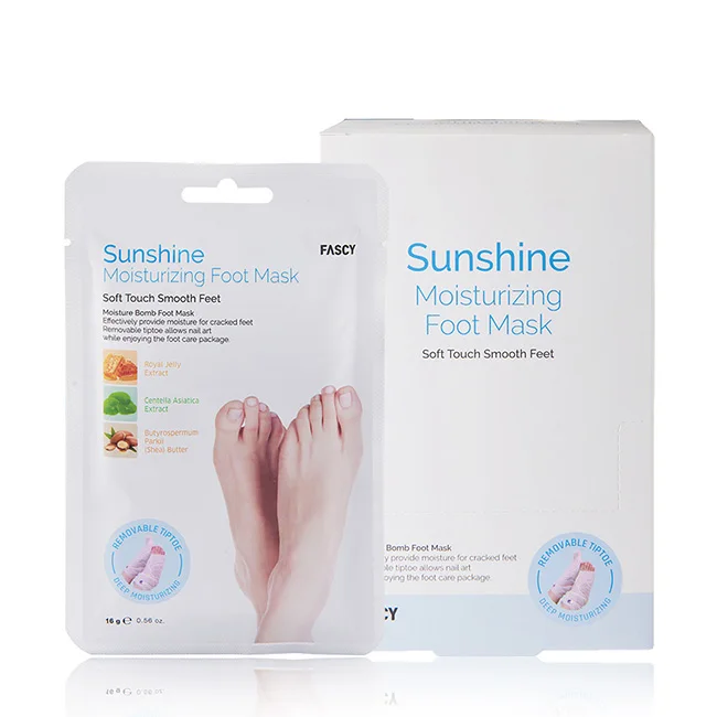 Quality Assurancr Dual layered shine Moisturizing Foot Mask with removable tiptoes