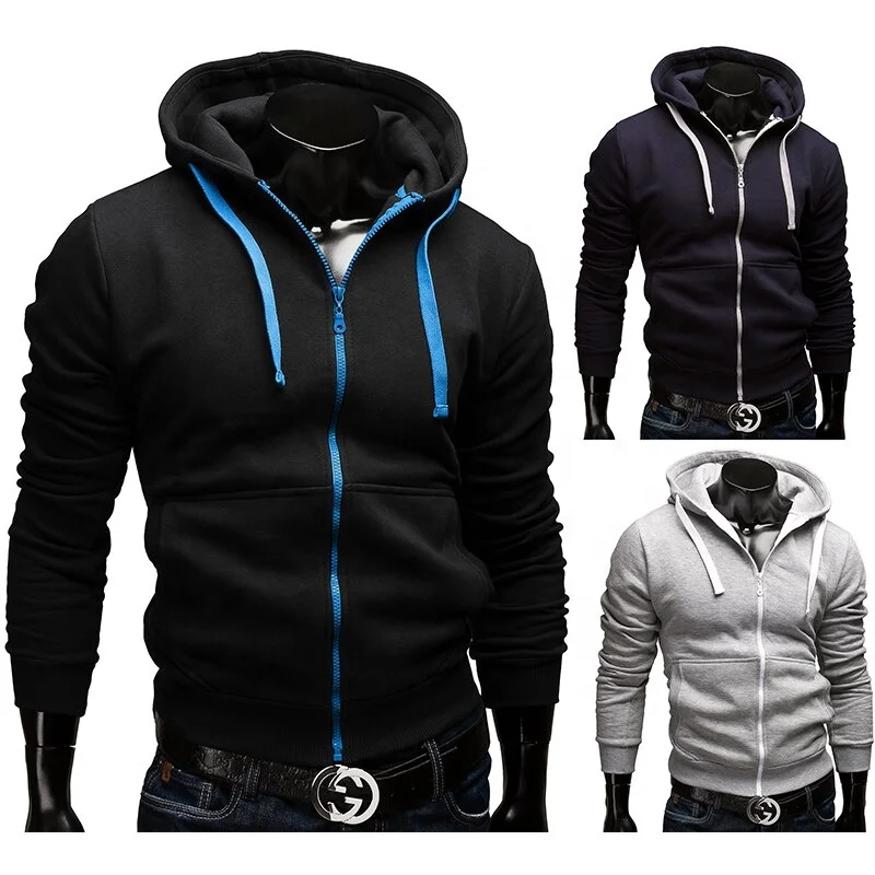 OEM good quality cheap price Red plain slim fit zipper fleece Hoodie