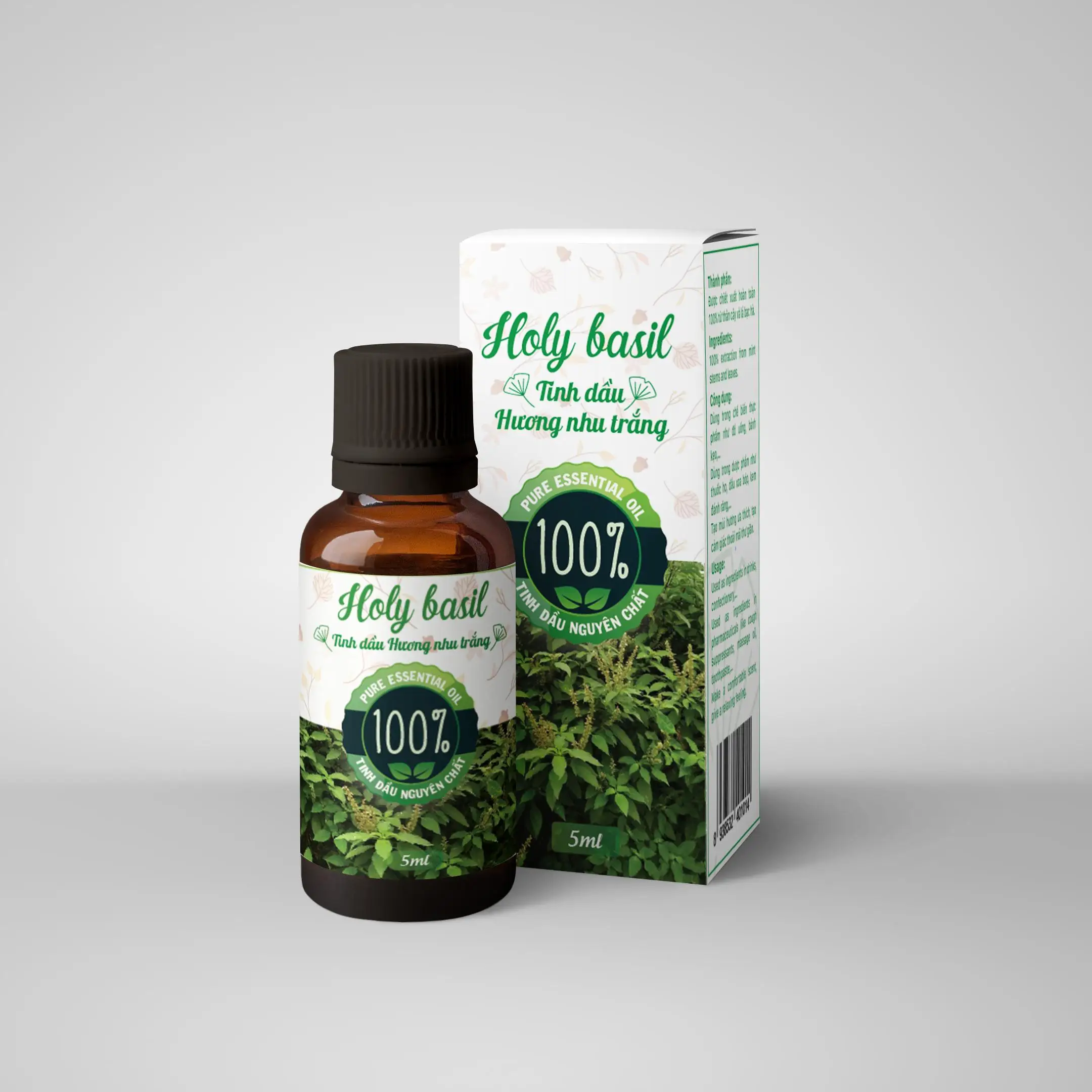
100% Natural Holy Basil Pure Essential Oil made in Vietnam 