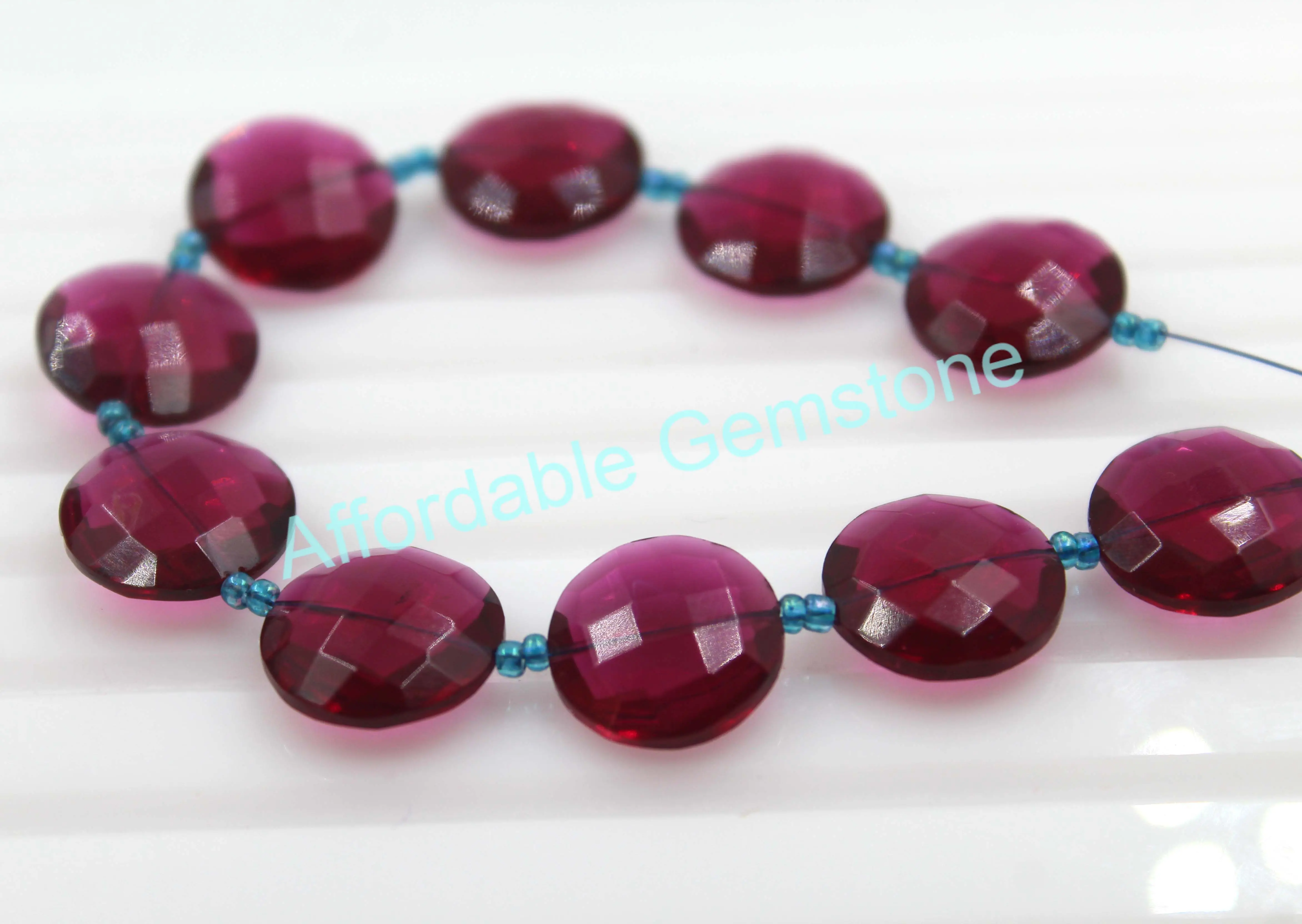 Ruby lite quartz round shape polished gemstone top drilled gemstone high quality stone loose beads faceted stone healing crystal