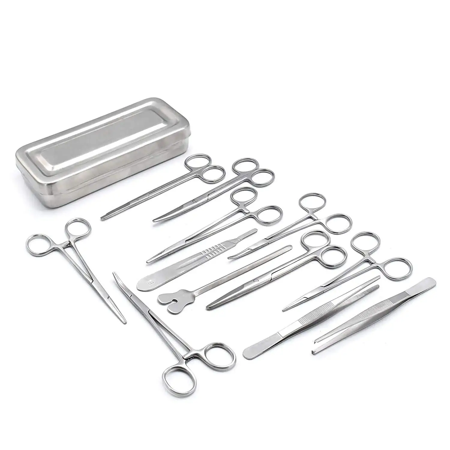 
Basic Surgi Forceps Scissors Needle Holder Kit 13 Pcs Stainless Steel Box Instruments DS-1290 