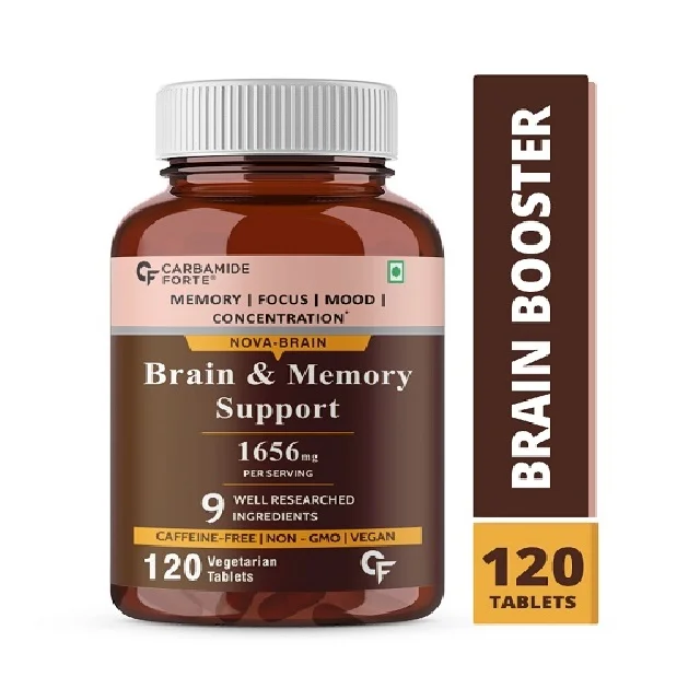 
Carbamide Forte Brain Support Supplement with Brahmi Bacopa Monnieri, Ginkgo Biloba with Ashwagandha & Shankpushpi 120 Veg Tab 