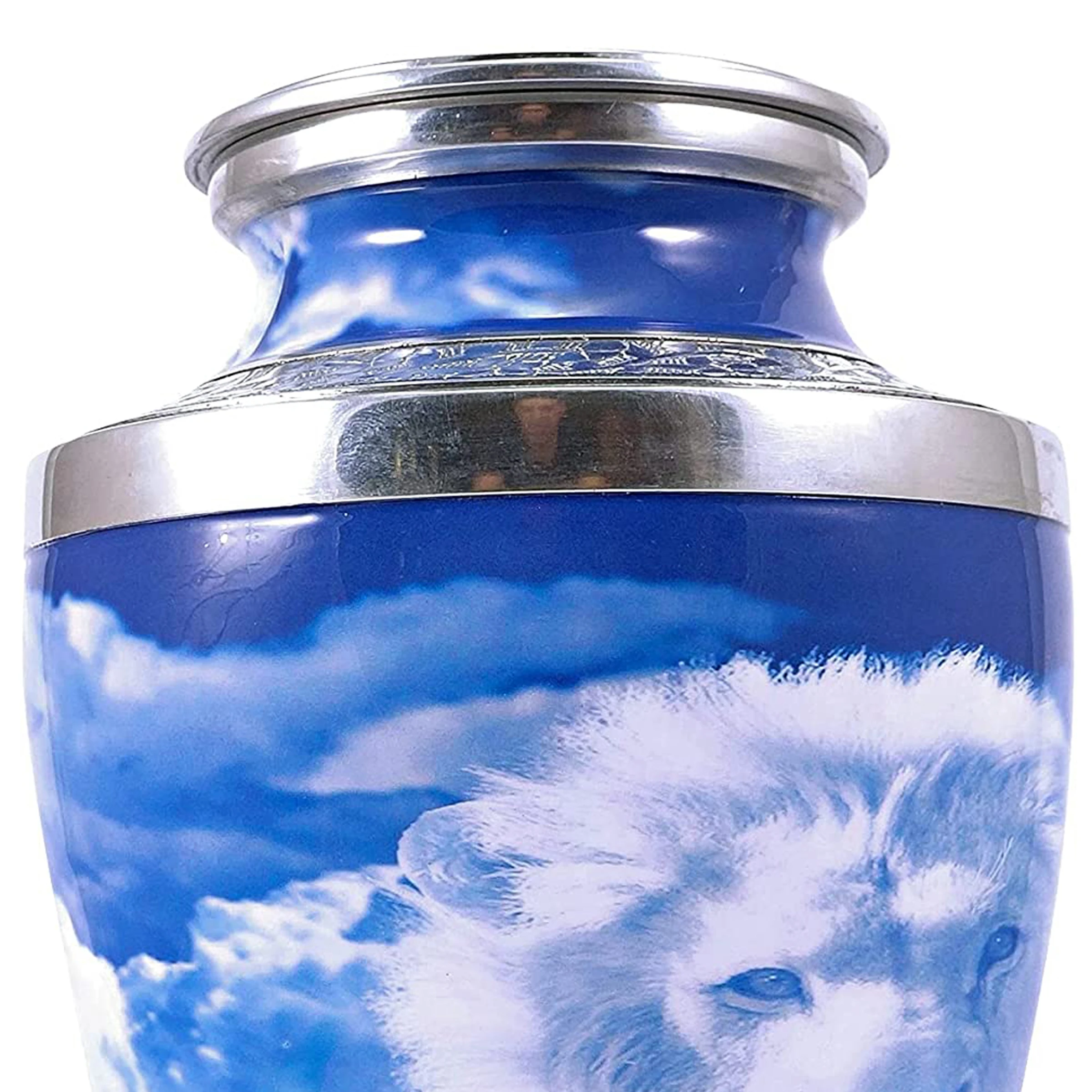 Оловянная большая урна для золы человека прекрасная и скромная ваших близких остается синей патиной