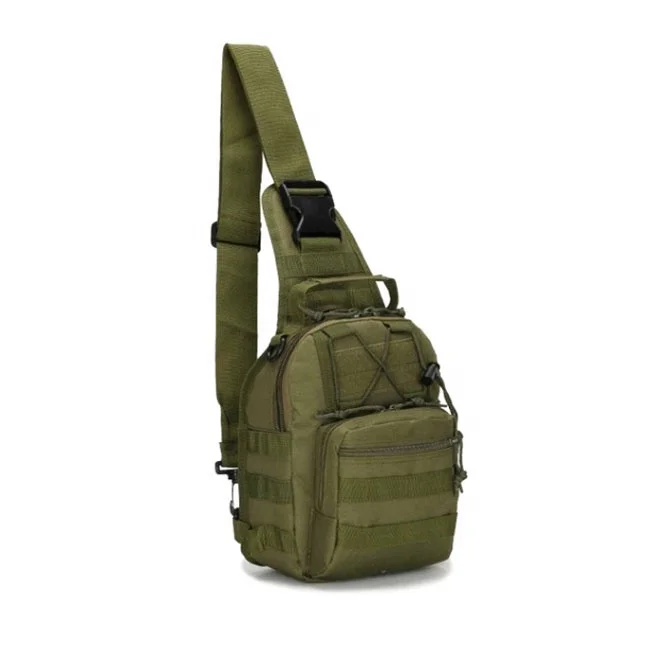 Unisex Tactical Camouflage Crossbody Bag Single Shoulder Nylon Chest Bag for Outdoor Sports Small Sling for Camping Hunting