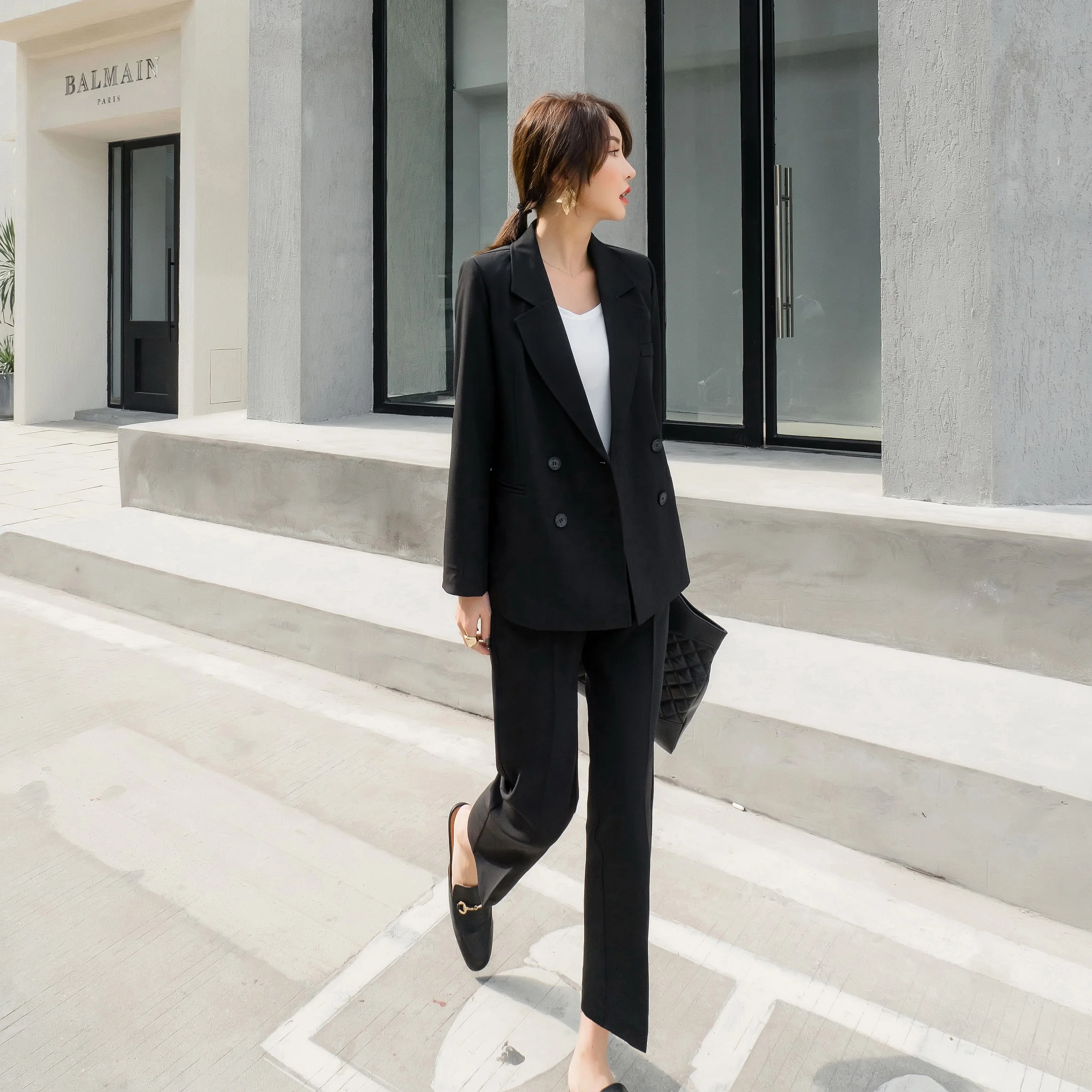 
2020 Wholesale Women Fashion Formal Suits Ladies Office Wear Business Matching Suits 