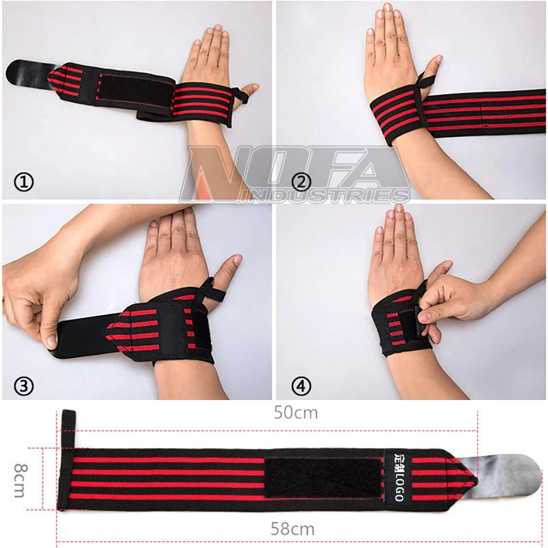 Low MOQ Wholesale price Good Quality Custom Power Weight Lifting Wrist Wraps Gym Bandage Straps