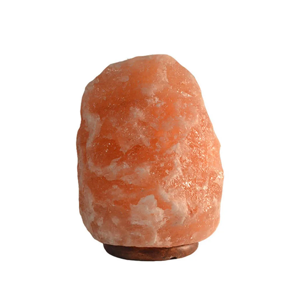Хит продаж Ночной светильник ручной работы из натурального камня деревянная основа розовая Хрустальная скала Гималайская соляная лампа с регулятором яркости