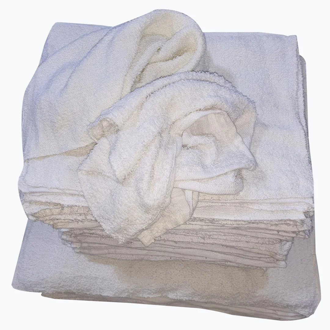 WHITE TOWEL WIPING RAGS A GRADE 100% COTTON BEST QUALITY FROM BANGLADESH FOR CLEANING WOTER AND OIL ABSORBENT