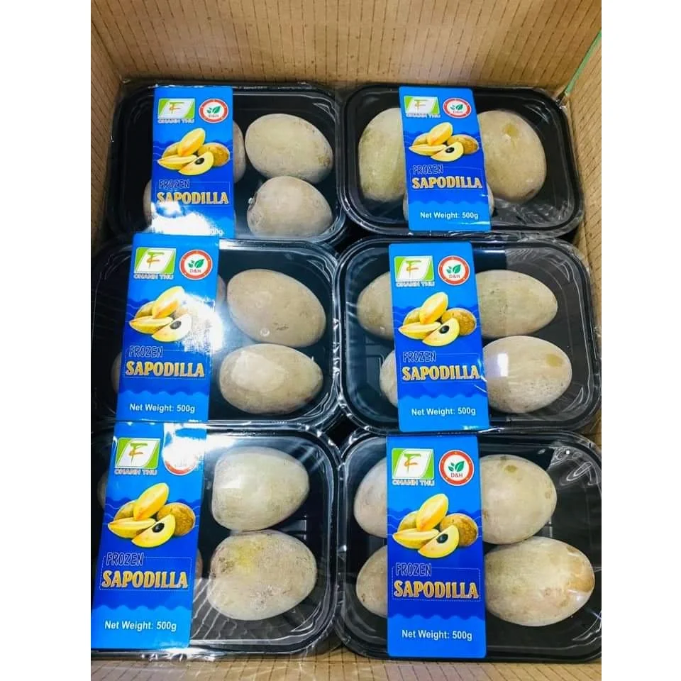 Frozen Style Whole Shape 24 months Shell Life Sweet Taste Year Round Season Frozen Sapodilla Export From Vietnam