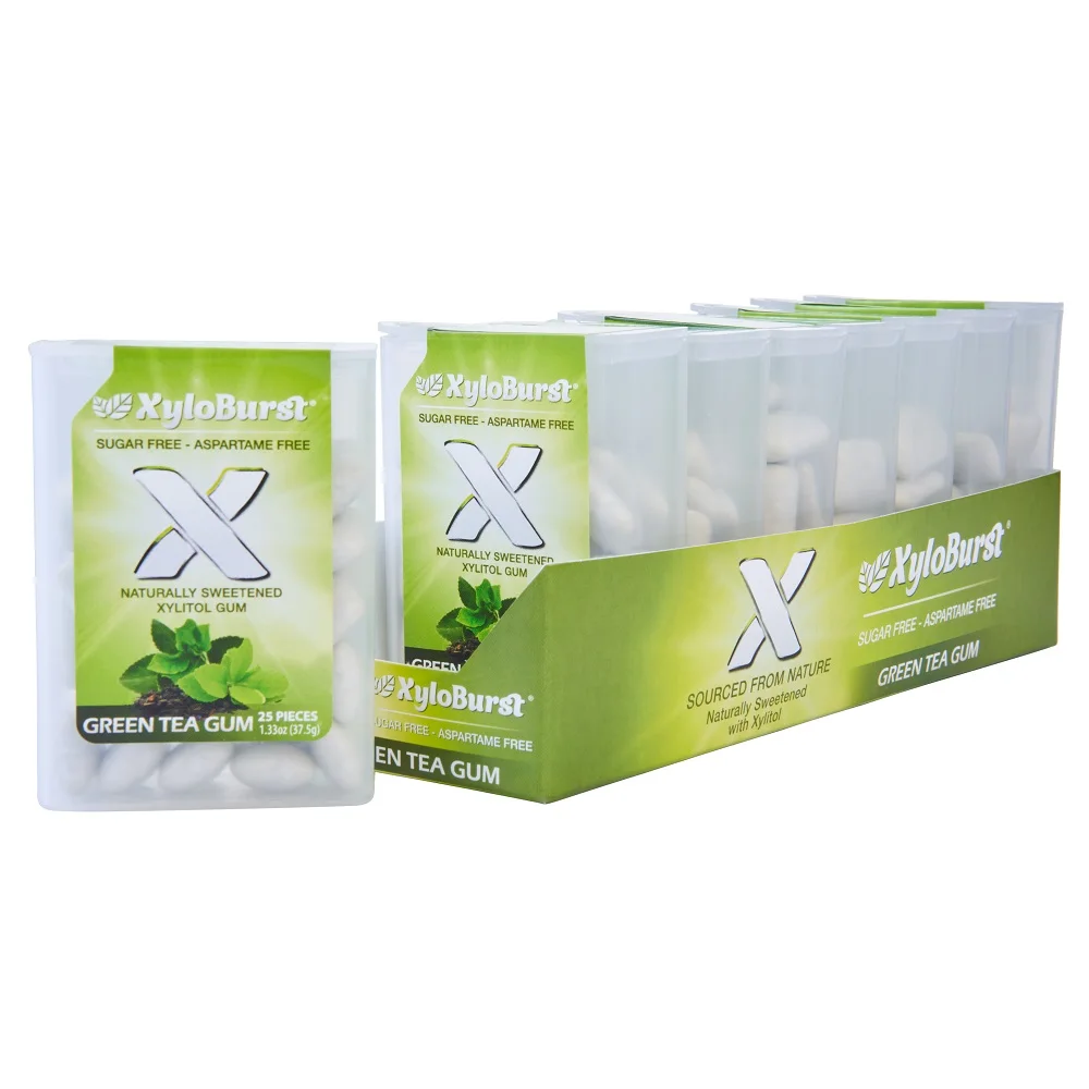 Xyloburst Sugar Free Green Tea Gum 25 ct. Jar (8-pack)