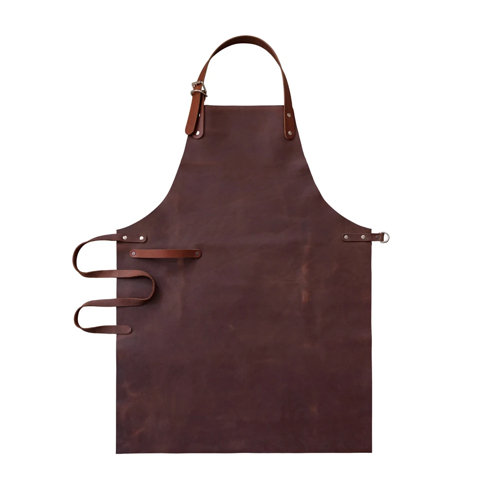 Wholesale Adjustable Leather Straps Workshop Men Sublimation Apron Manufacturer Custom Leather Denim Cooking Aprons Kitchen