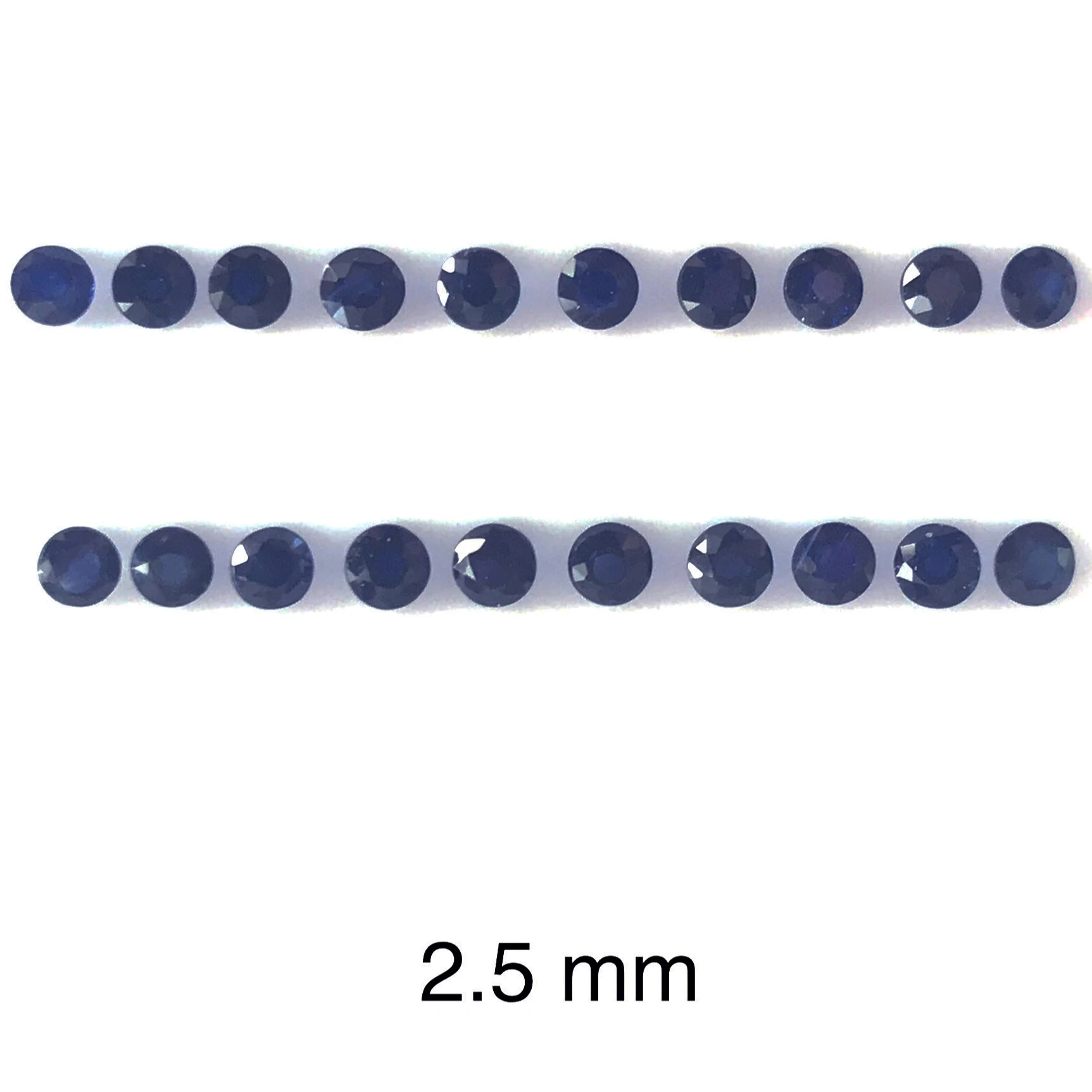 
DIAMOND CUT NATURAL Blue Sapphire 2.5mm Round Gemstone Wholesale Price Bangkok 