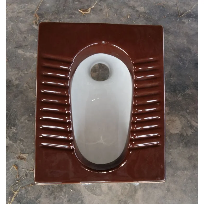 OEM New Design Asian Style WC Bathroom Toilet Durable Ceramic Sanitary Ware Product-Squatting Pan Porcelain in Printed Color