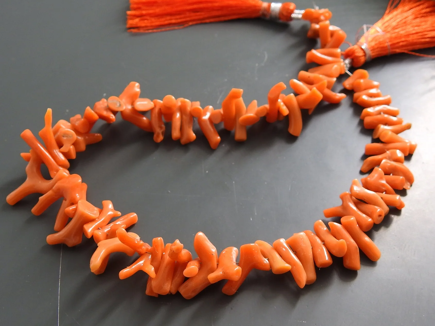 Natural Orange Coral Polished Rough Stick Branches Loose Bead Gemstone Raw 10Inch 12X3To7X3MM Approx Wholesaler Supplies