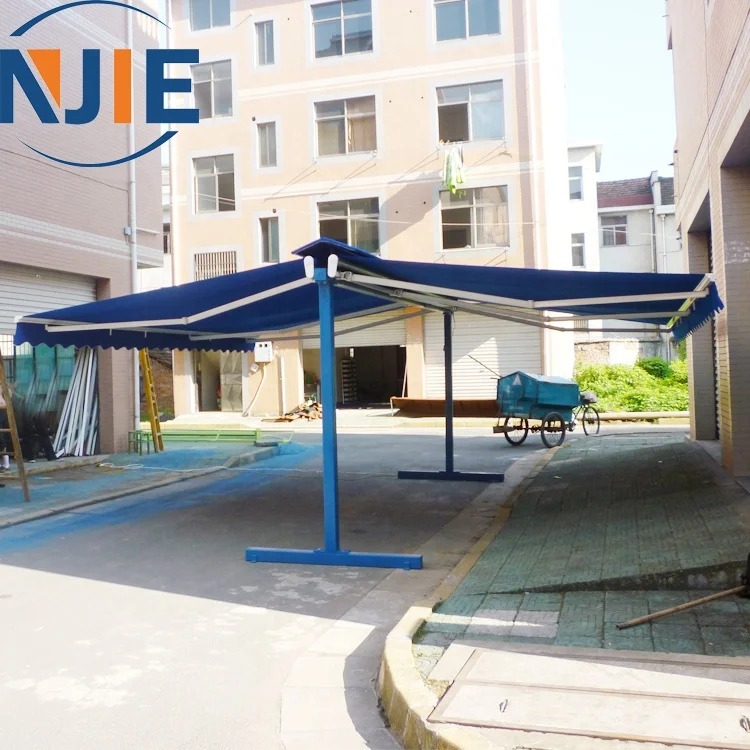 2022 China Manufacturer Newest 20x20ft Free Standing Double Sides Patio Retractable Awning