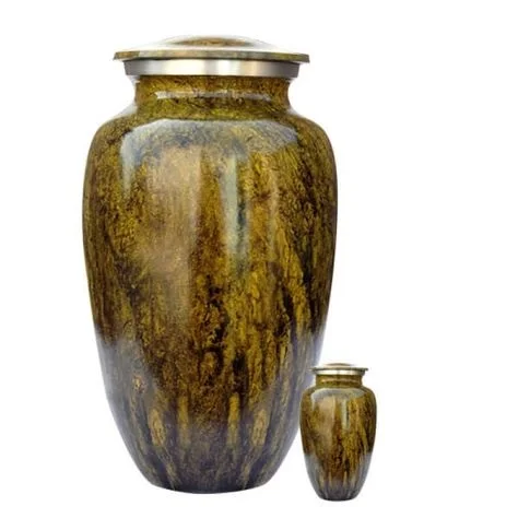 Aluminium Multicolor Onyx Look Classic Glossy Finished Cremation Funeral Urns For Human Adult and Pets Ashes Memoriable Urns