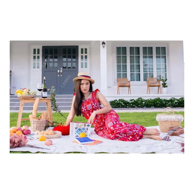 Best Seller Thai Casual Womens Dresses Premium Products Hand Made By Lada Lanna Collection 013