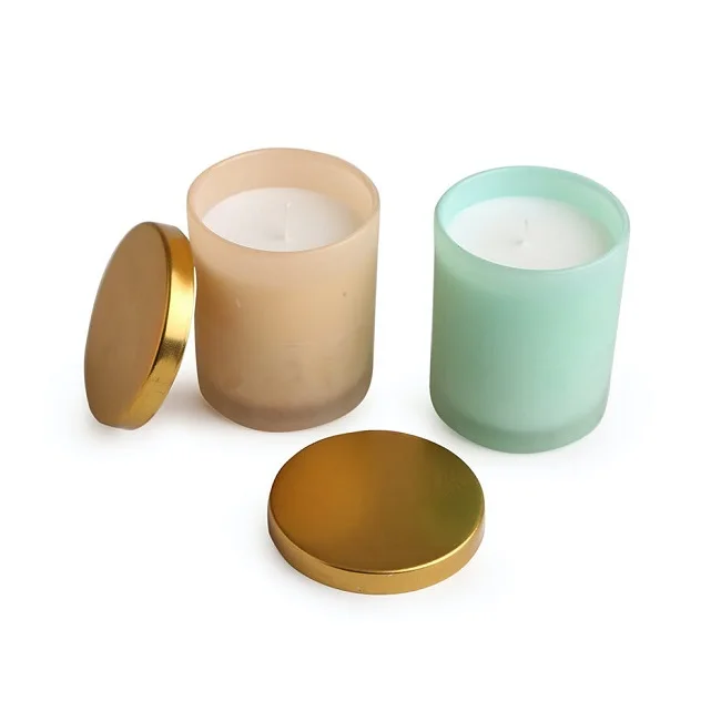 Luxury fancy design Clear Glass Handmade Jar with Wooden Lid for scented candles Stand