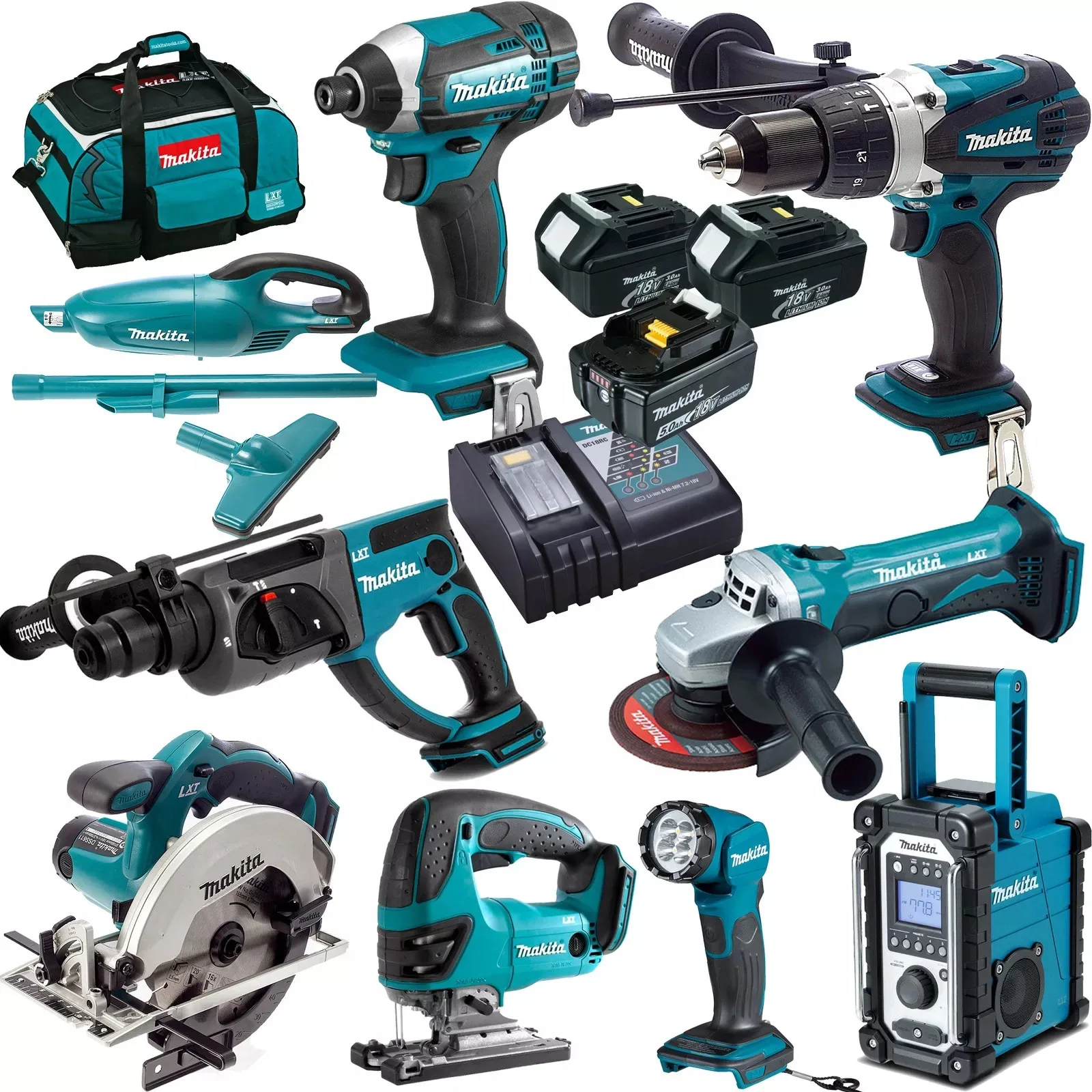 
FREE SHIPPING! for Original Makitas LXT1500 18-V LXT Lithium-Ion 15pc. Combo 