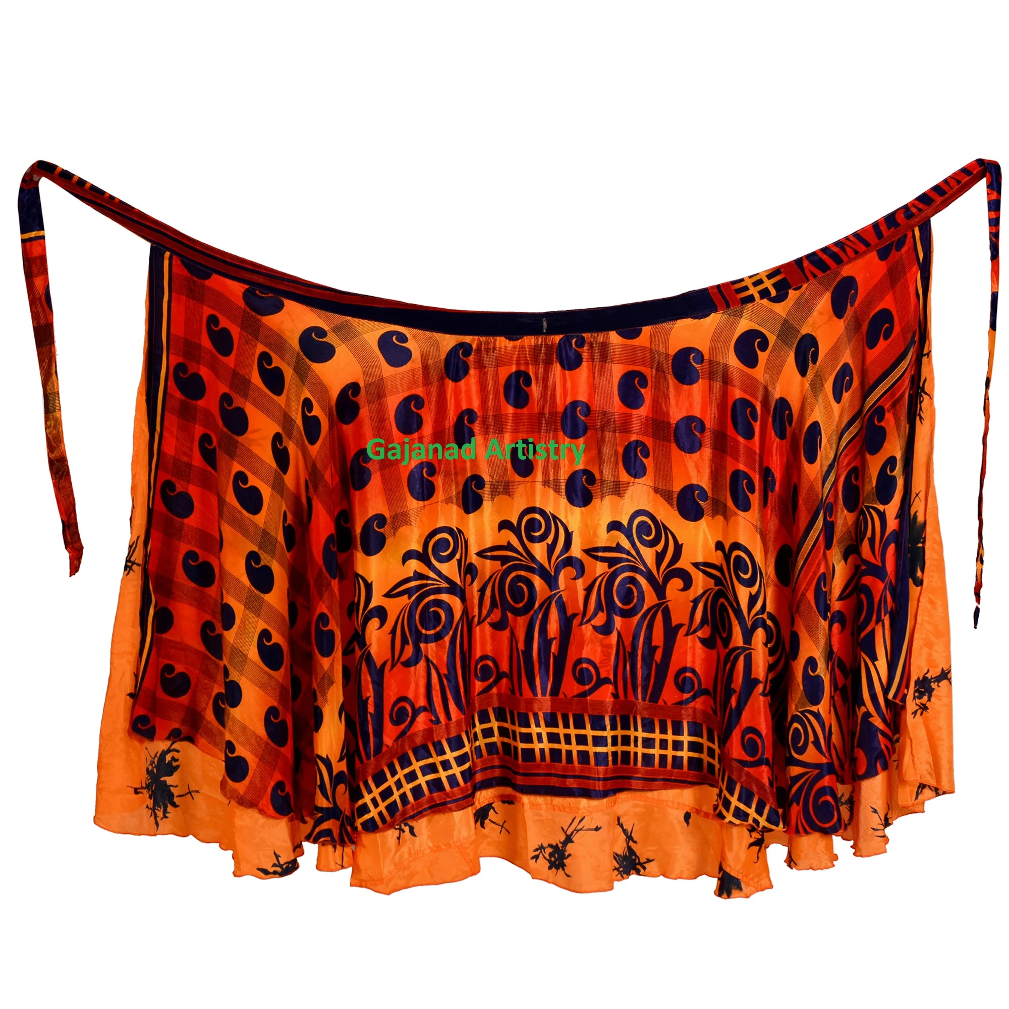 Оптовая продажа винтажная индийская шелковая Макси-юбка богемные Цветочные Макси-юбки в стиле хиппи летние юбки бохо один размер