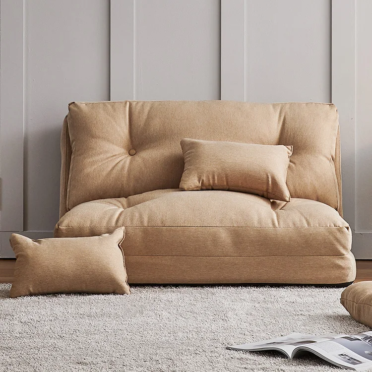 Korean Style Folding Single double Lazy Seating Chair Adjustable Recliner Fabric Canape Sofa Cum Bed for Kids Room Flip