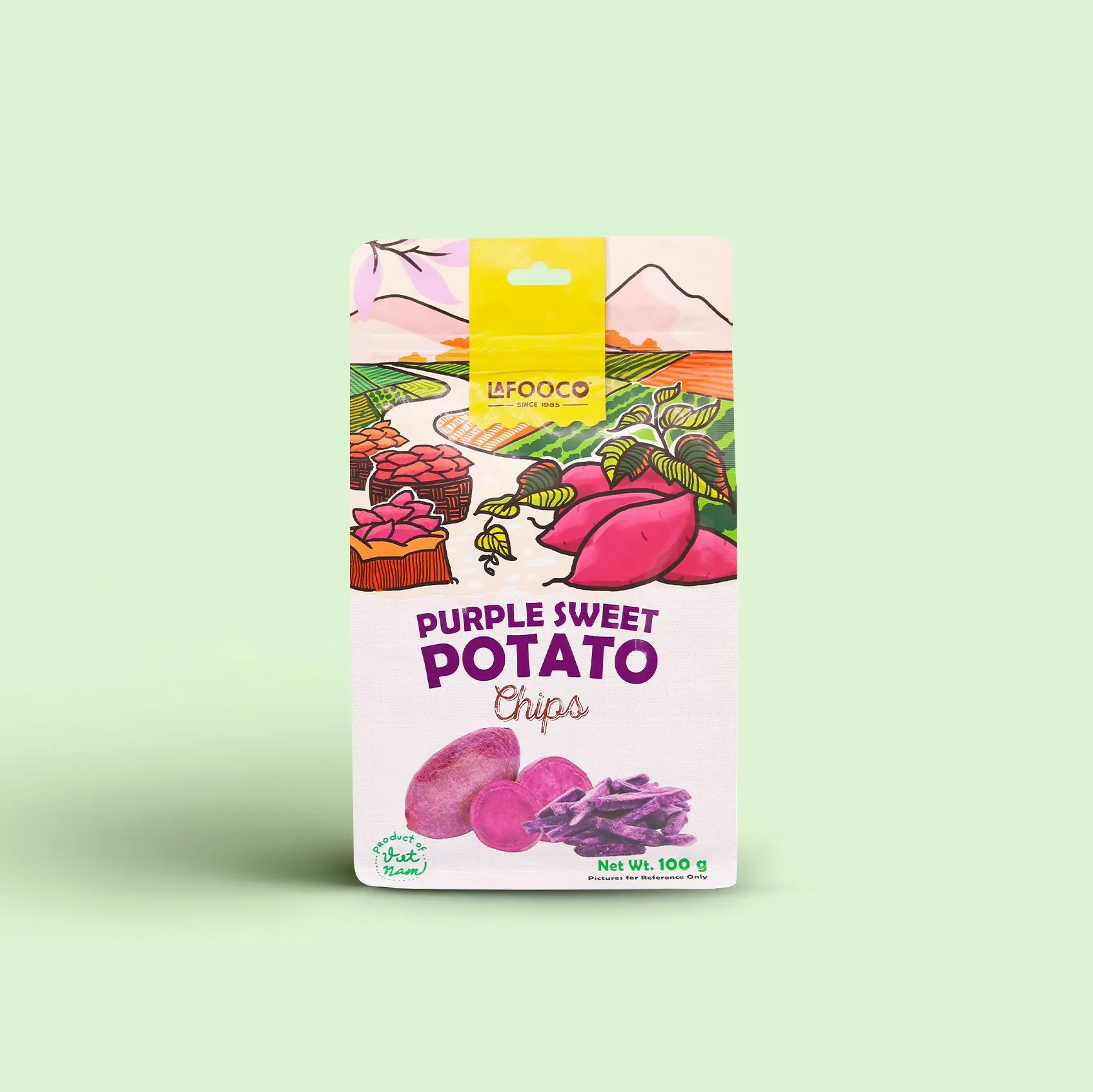 Purple Sweet Potato Chips Vietnam Origin 100g Standing Bag No Sugar Added No Preservative Added Authentic Taste