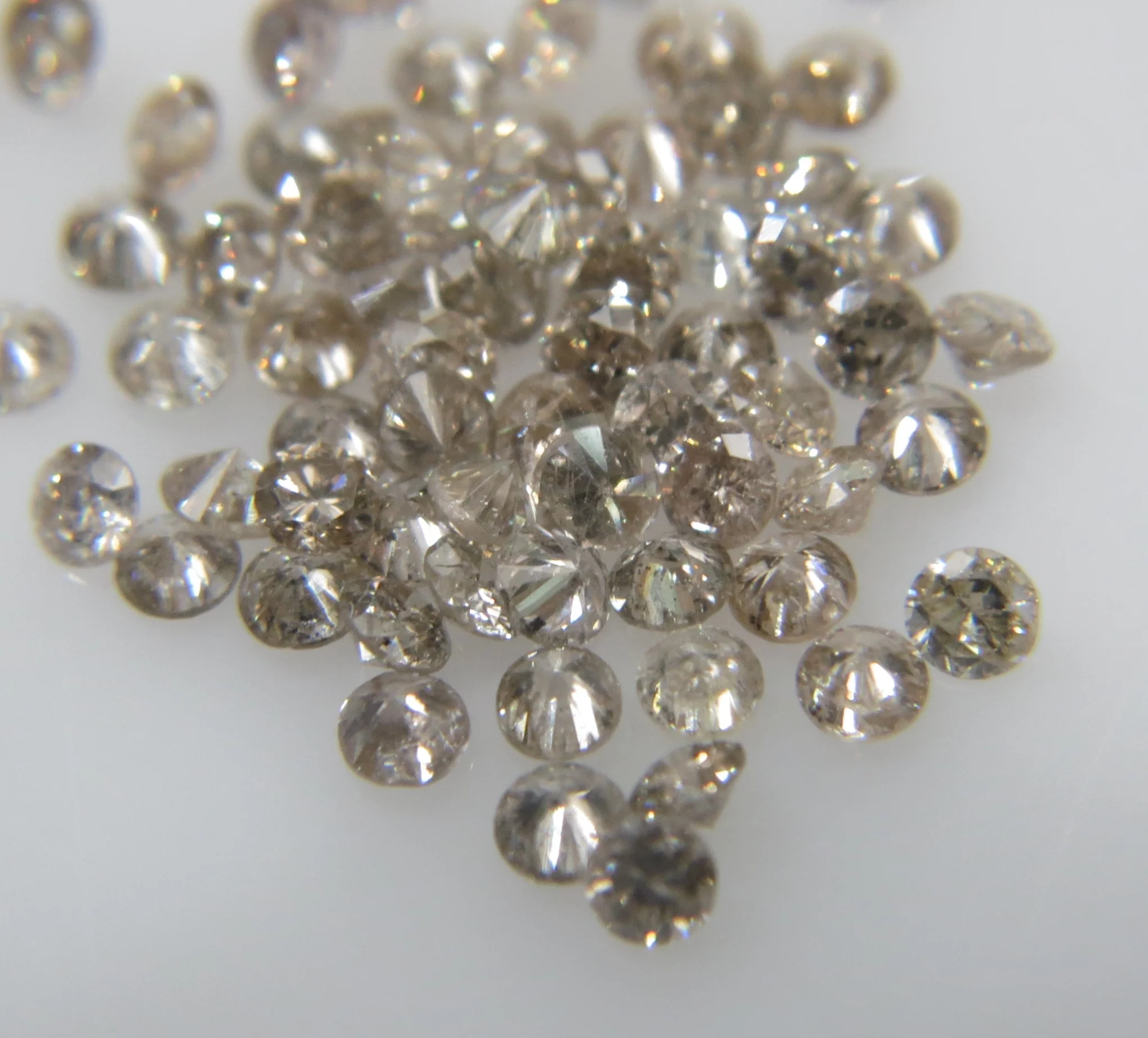 1.3-1.5mm SI-I Clarity K-L Color Natural Loose Brilliant Cut Diamonds Calibrated Fancy Brown