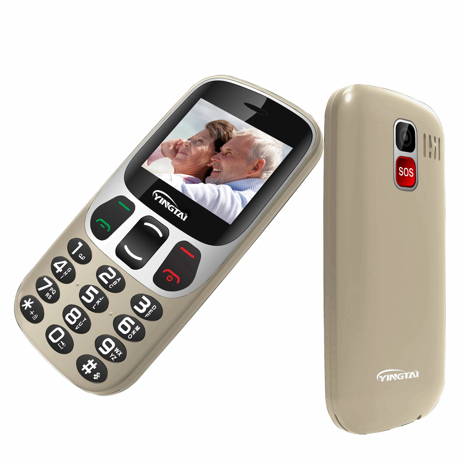 2.4 inch senior bar mobile phones with big buttons Curved Edge screen