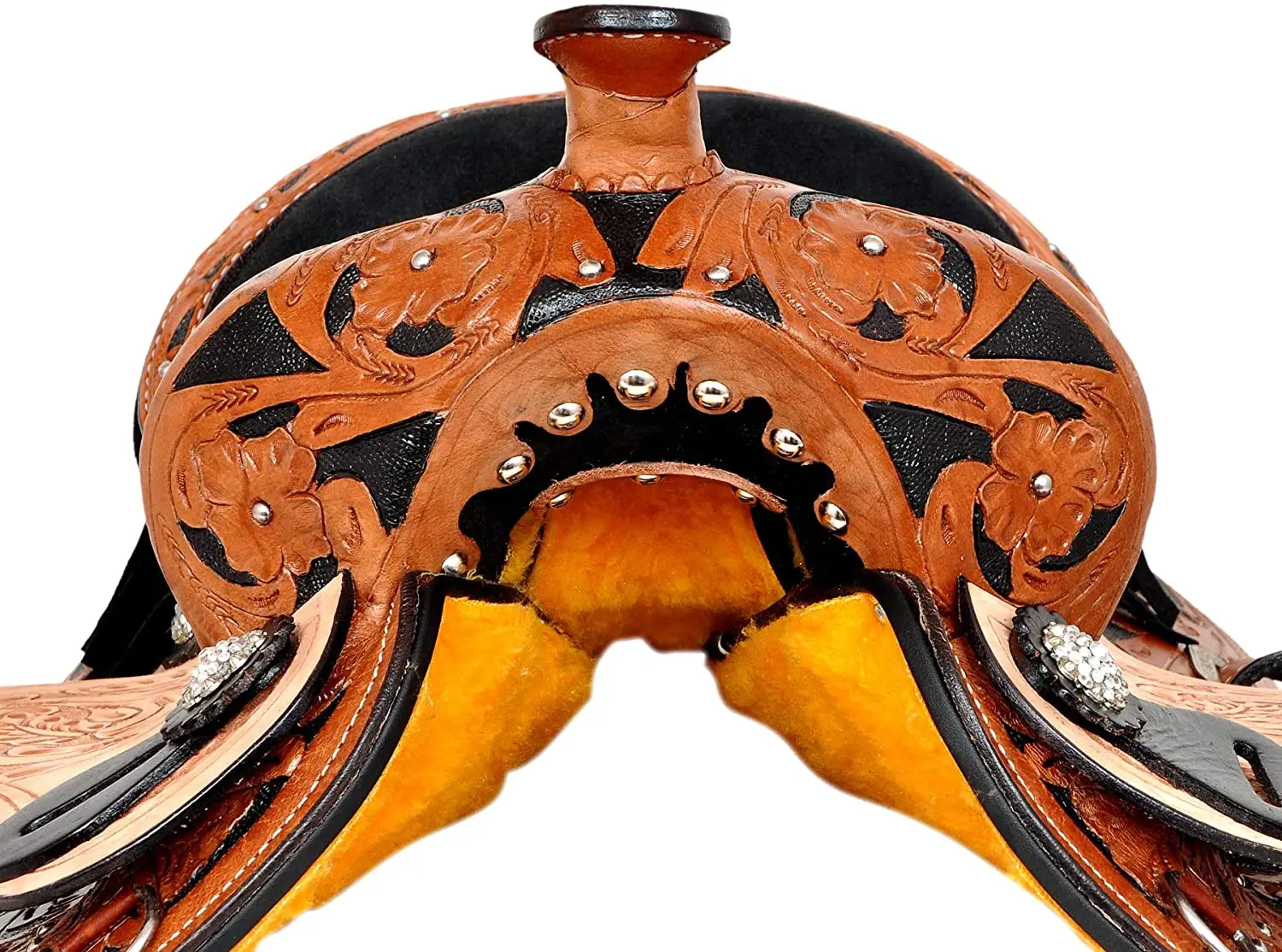  Хрустальное молодежное детское красивое УДОВОЛЬСТВИЕ ТРОПА Премиум качество кожаное седло для лошади в западном стиле с подходящим головным убором нагрудный воротник