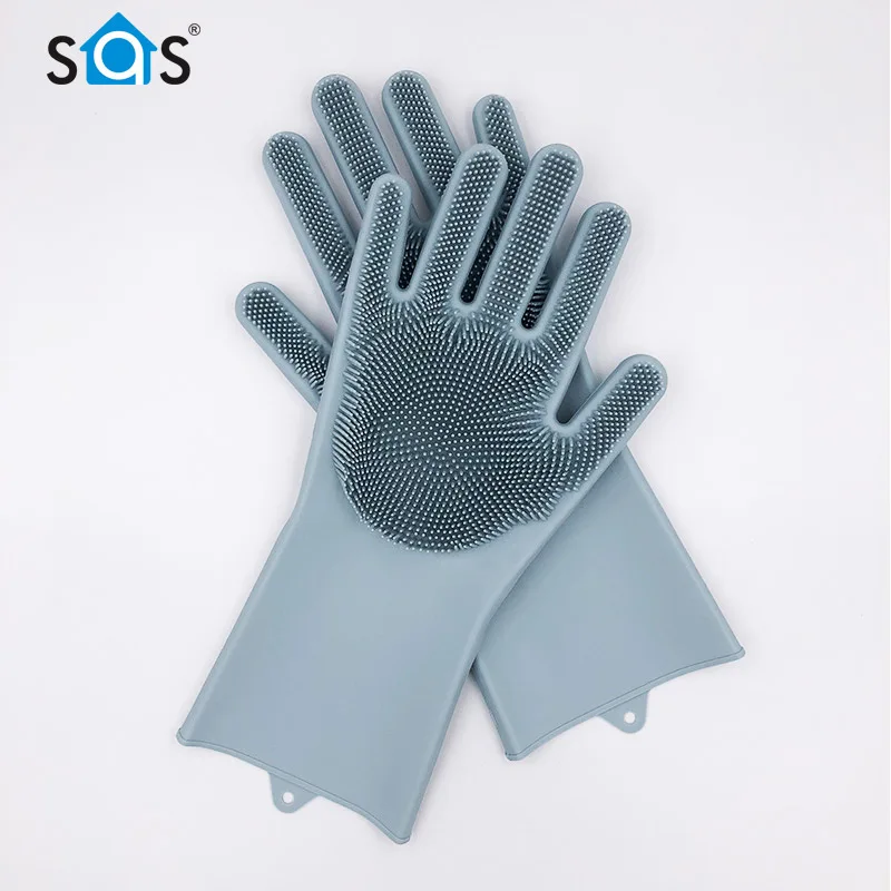 
Best Selling Multi Purpose Flexible Comfortable Kitchen Silicone Rubber Dish Washing Gloves For Cleaning 