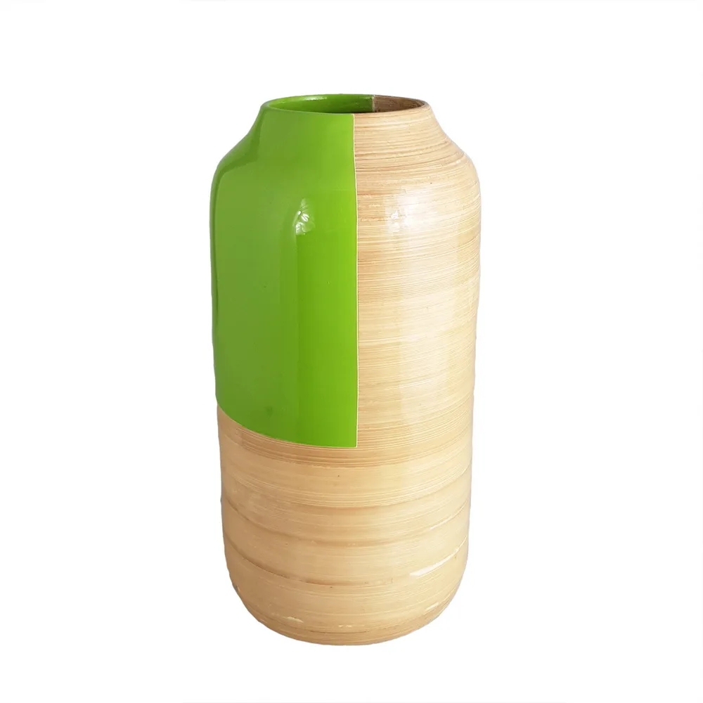 High Quality Spun Bamboo Vase Handmade in Vietnam for Home Decoration and Stylish Bamboo Craft