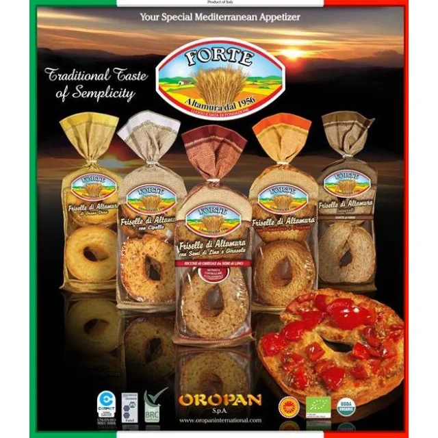 Хлебобулочные изделия итальянского качества, томатный орегано 260 г, жёлтая пшеничная семена, фризель для взлома