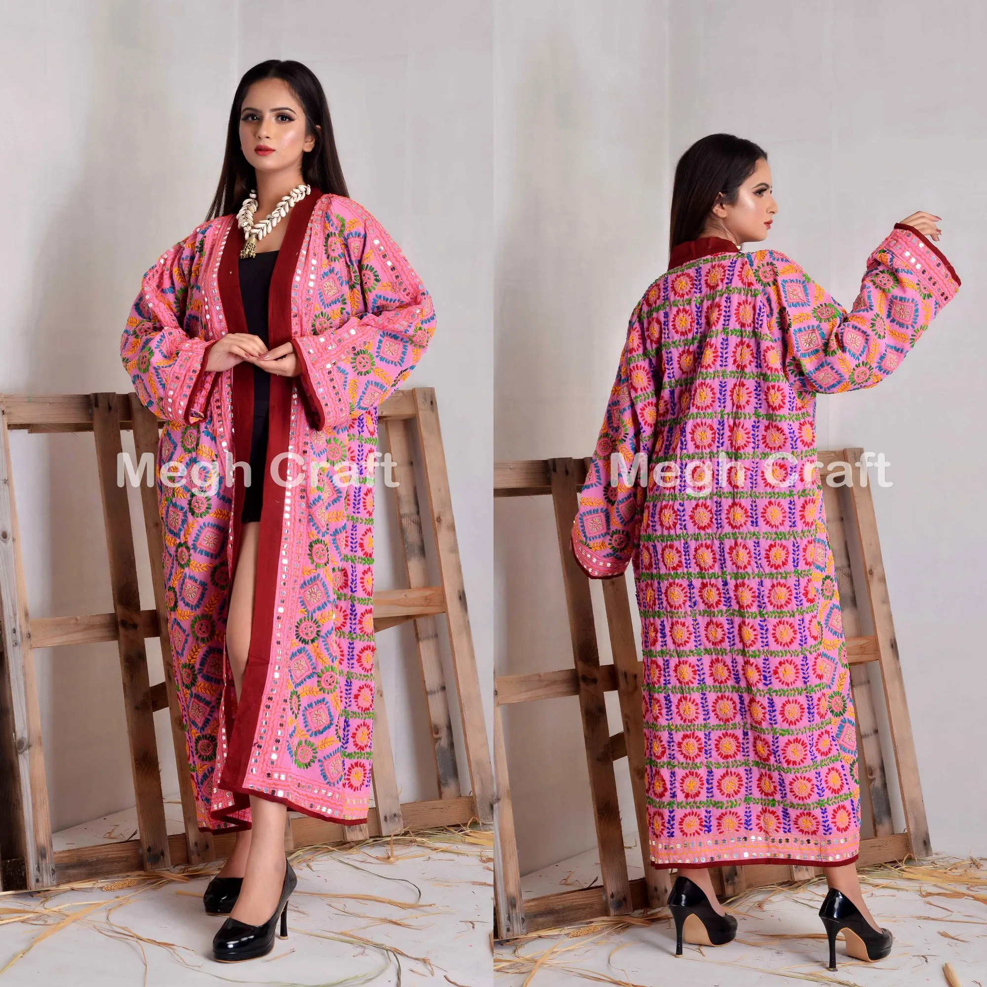 -Модное кимоно в стиле бохо из Жоржетта-кимоно бохо-пиджак-пляжная одежда-халат с вышивкой-кимоно вулкара-оптовая продажа