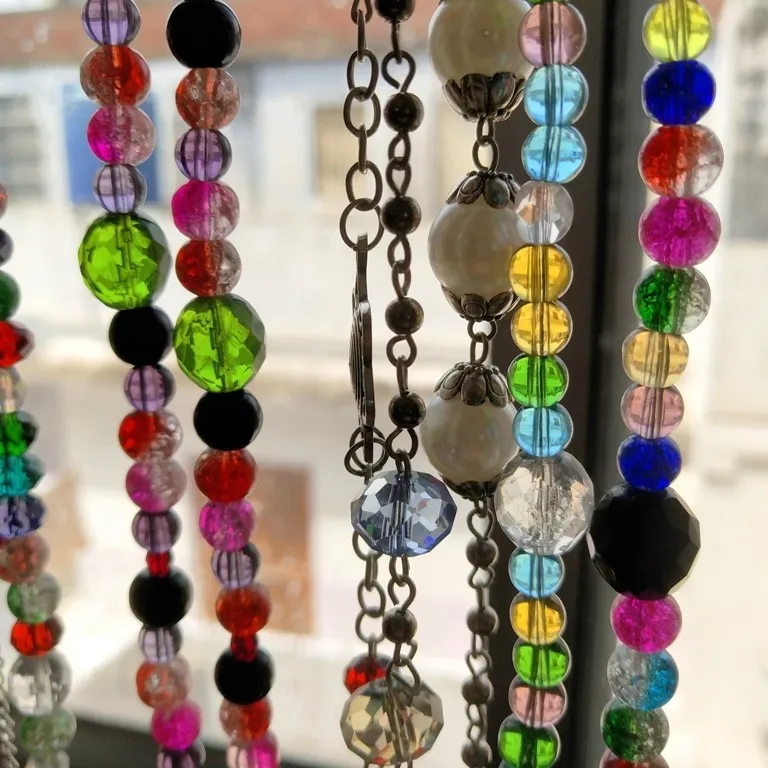 vertical hanging pots door card holder planter manual crystal beads mirror Turkish lamp ornaments chair egg