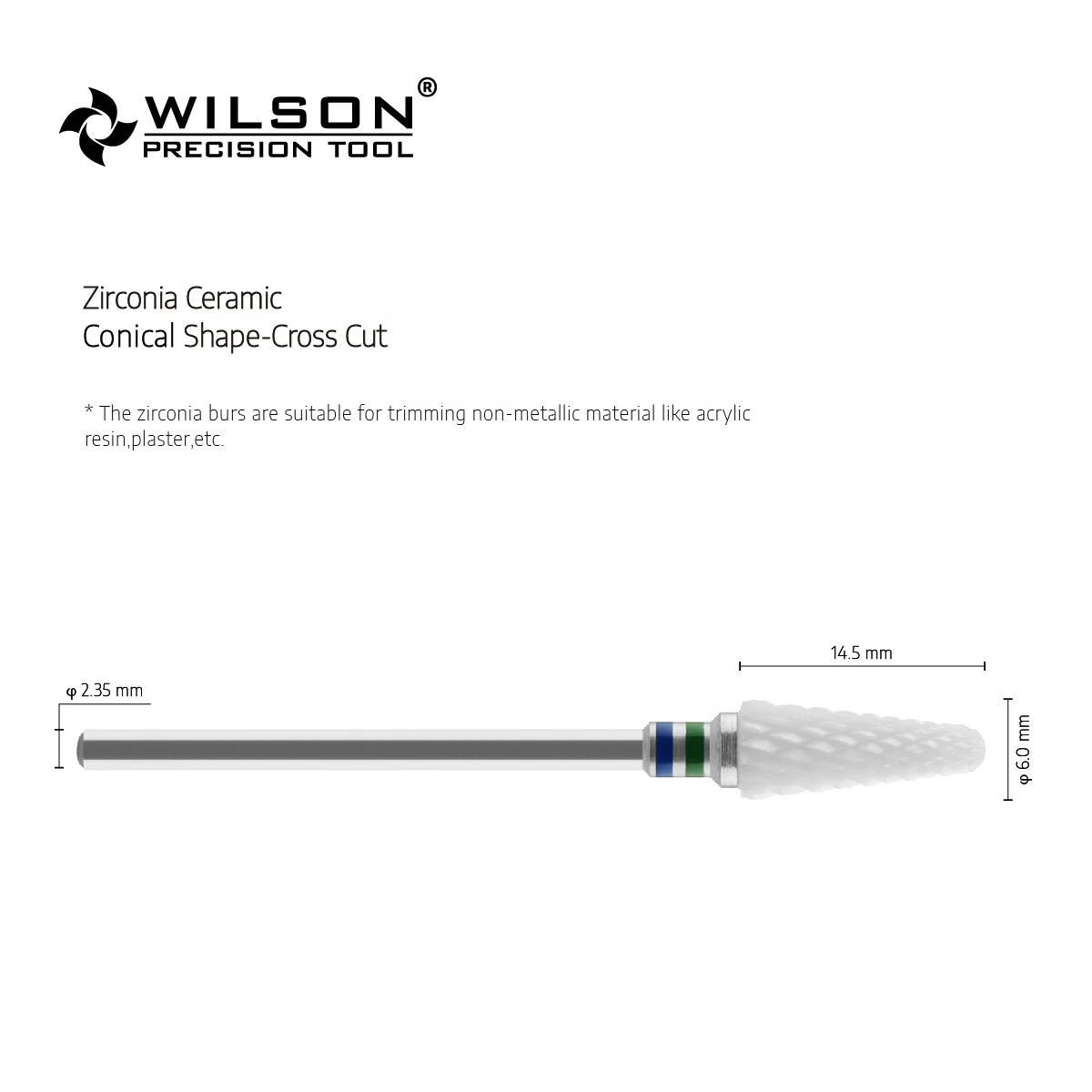 6400402 Nail Bit High Wearing Feature White Zirconia Ceramic Burs Used for Acrylic/Plaster /Dental polishing burs