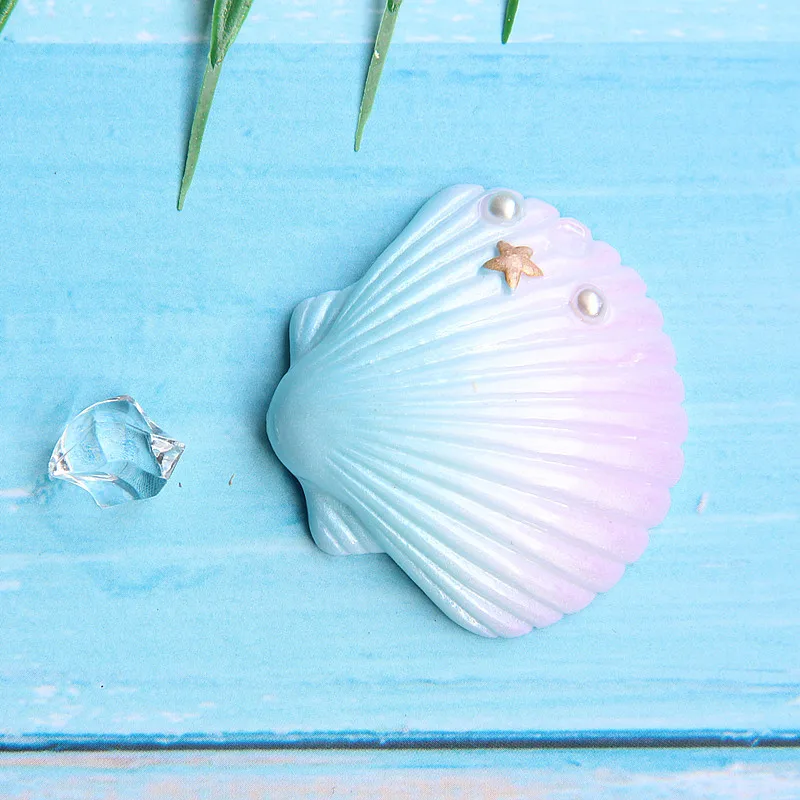 6PCS Cute resin ornament for cell phone case sea shell&star shaped  home decoration  mini craft diy jewelry