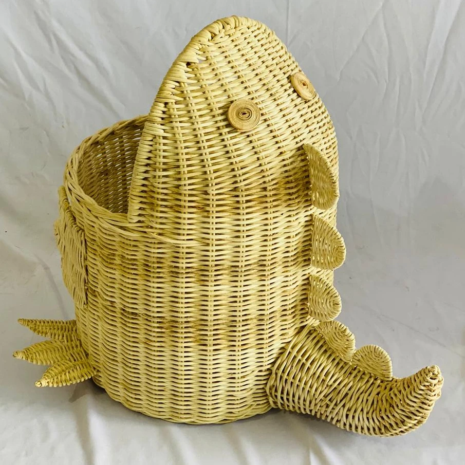 Handmade Rattan Weaving animal Storage Basket rooster reindeer Picnic food Container christmas gift presnets tabletop baskets