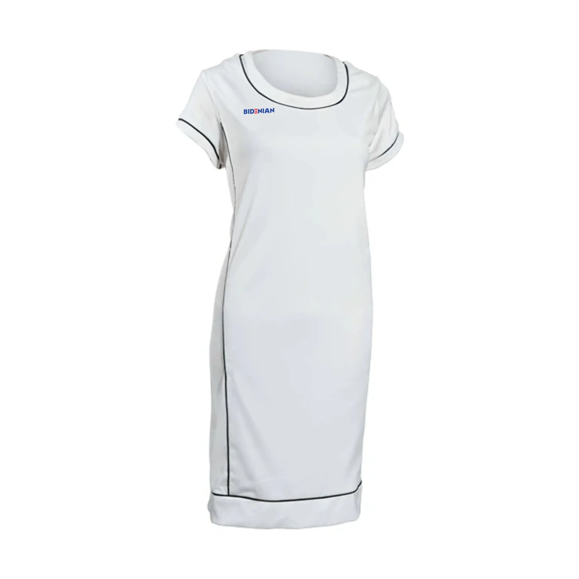 
Body Contouring Half-Sleeve Long Polo Top - White Dress Collection 