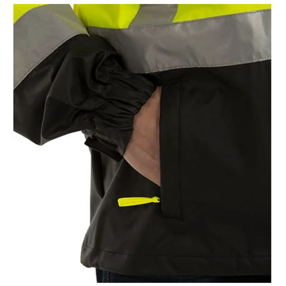 Yellow Black Color Reflective Tape Safety Softshell Jackets For Men
