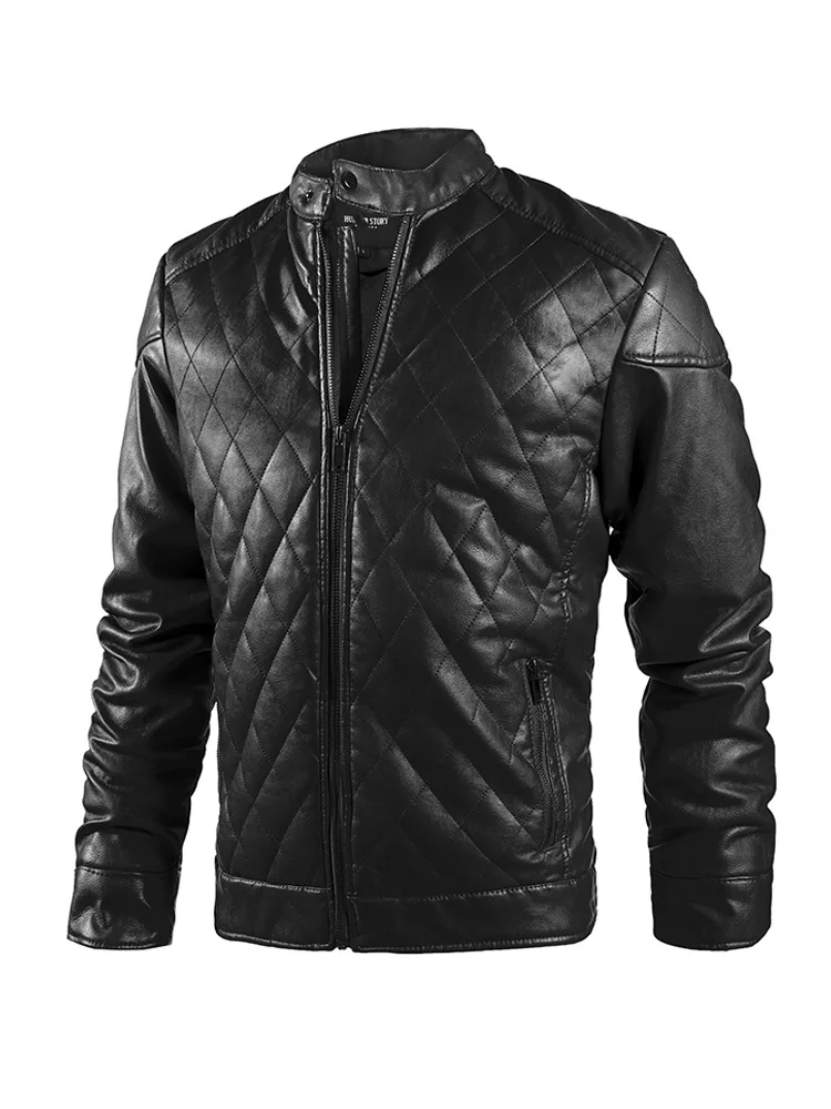 Leather Jacket men Classic Zipper Short Motorcycle Jackets Lady Autumn Soft Leather Basic Coat Black