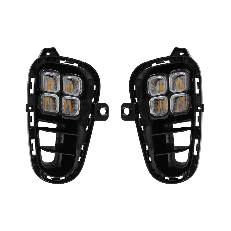 DRL Daytime Running Lights Front Bumper Car LED Fog Lamps DRL LED Head Lights for KIA RIO 2018 2019 2020 With Yellow Light