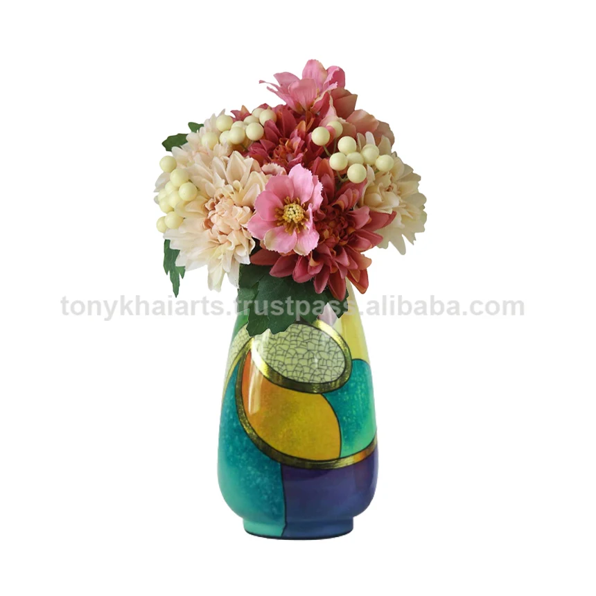 Glass Fiber Synthetic Resins Lacquer Flower Vase  LH- 017  Made In Vietnam