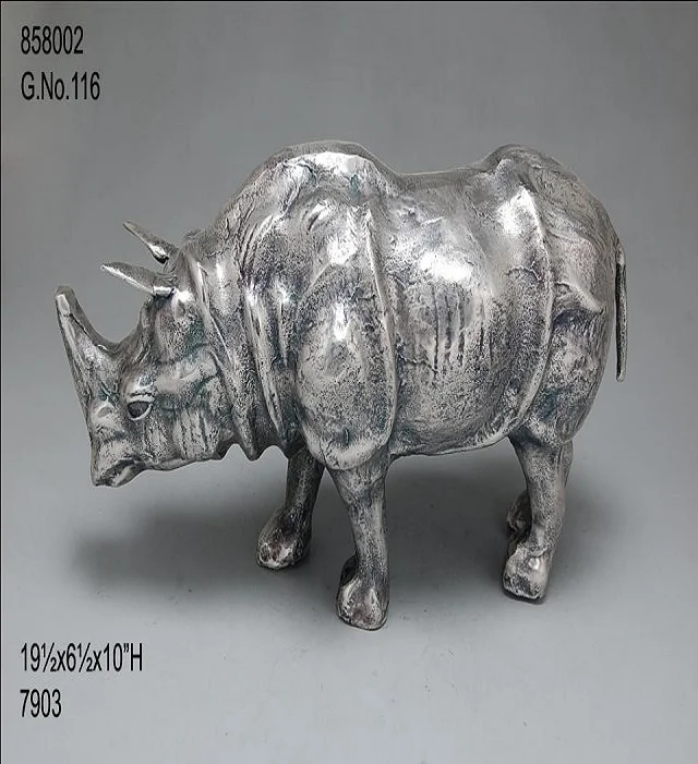 Luxury rhino statue in animal statues in home decor in indian handicraft manufacturers decoration figurines and sculpture