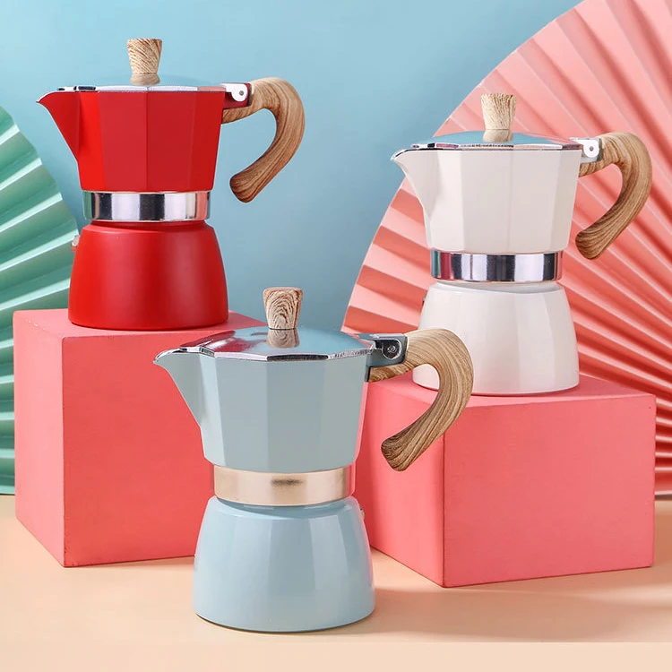 Hot Sale Aluminum Hotel Kettle Handle Turkish Drip Boiler Lid Mocha Pot Coffee Maker