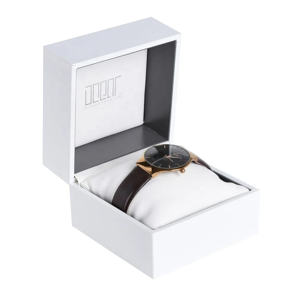 unique custom logo luxury leather plastic storage gift package box for watch box