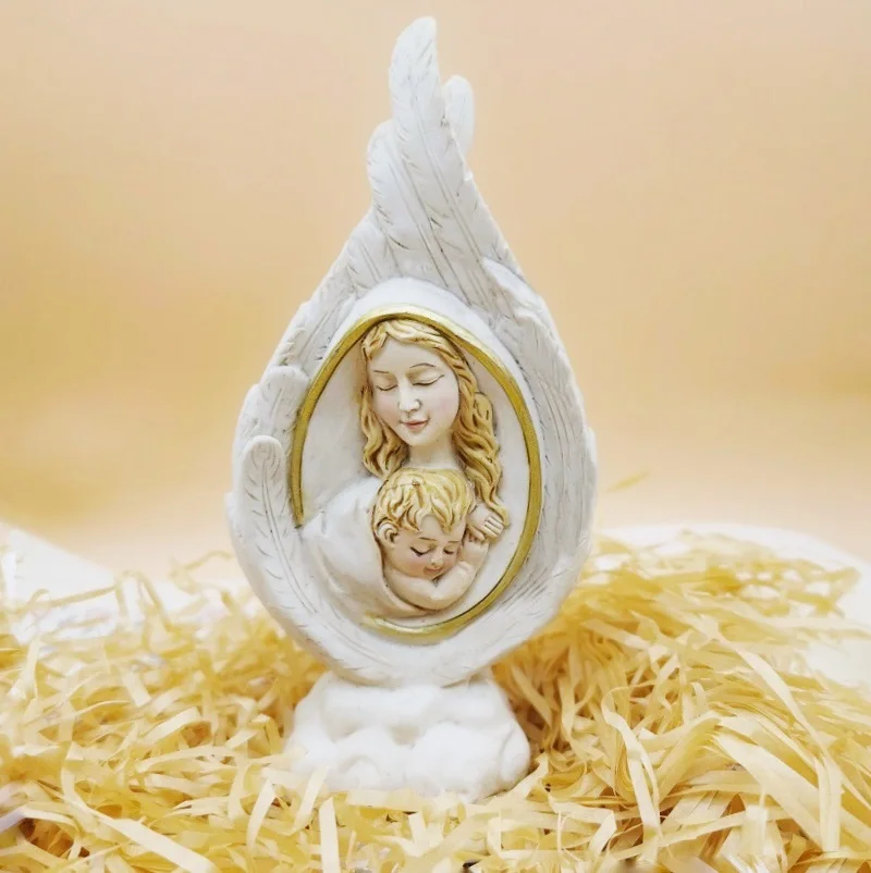 2022 RESIN RELIGIOUS HOLY FAMILY VIRGIN MARY BABY JESUS BOY GIRL HOLIDAY GIVEAWAY GIFT HOUSE TABLE  DECORATIVE STATUE SCULPTURE