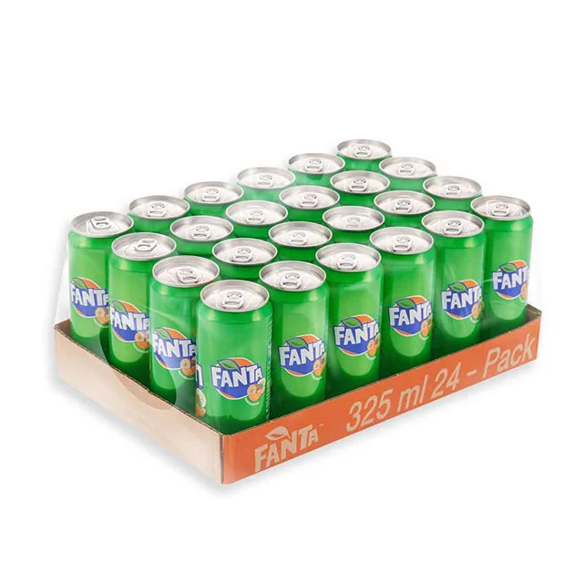 Оптовая продажа, FANTA, освежающие напитки, газированные зеленые безалкогольные напитки 325 мл. На 100% экспорт
